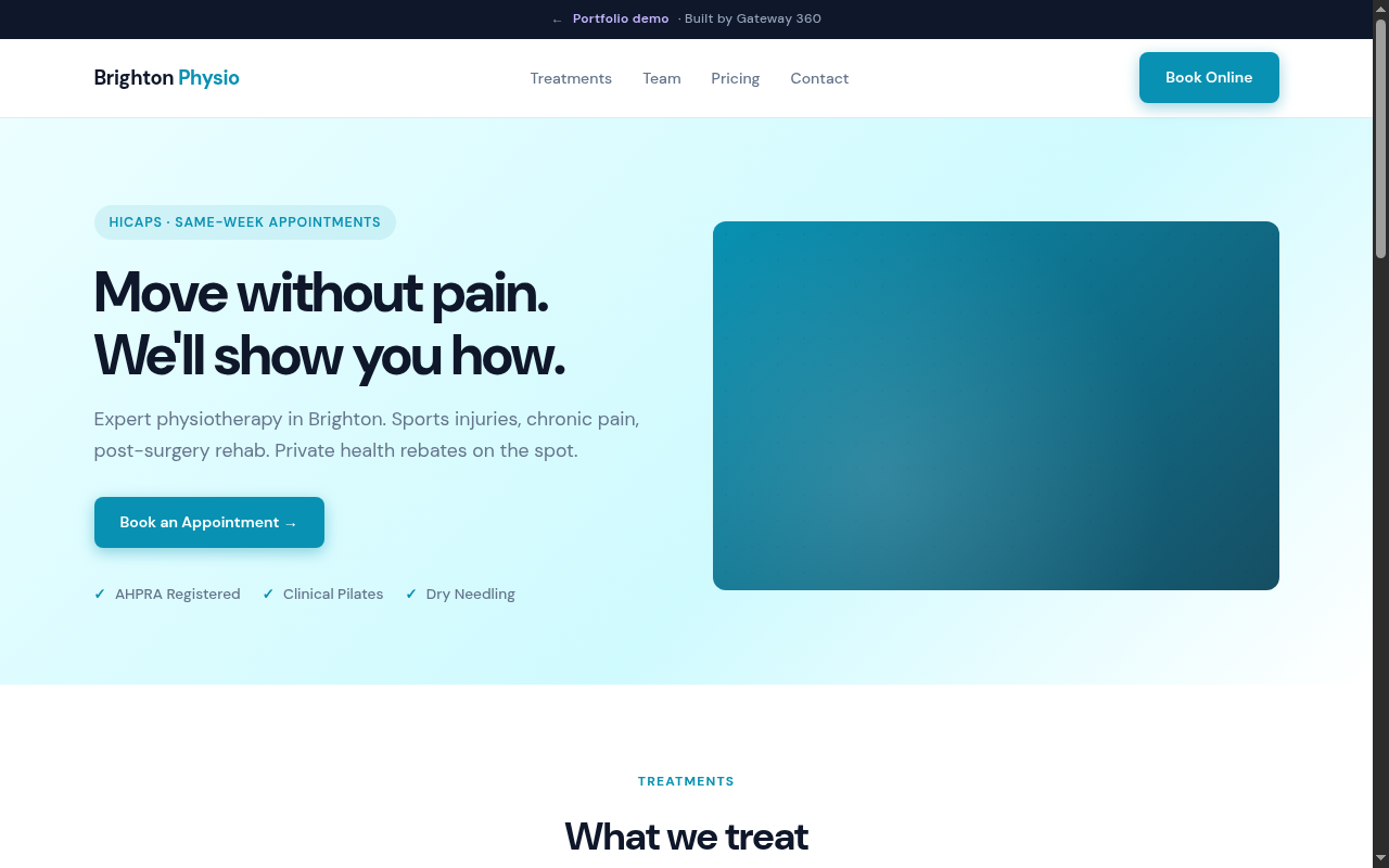 Brighton Physio website preview