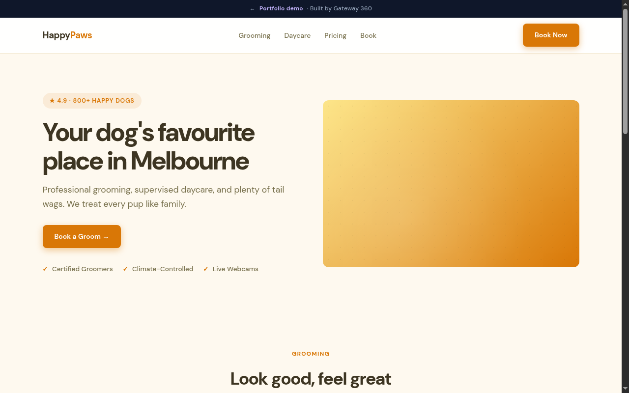 Happy Paws website preview