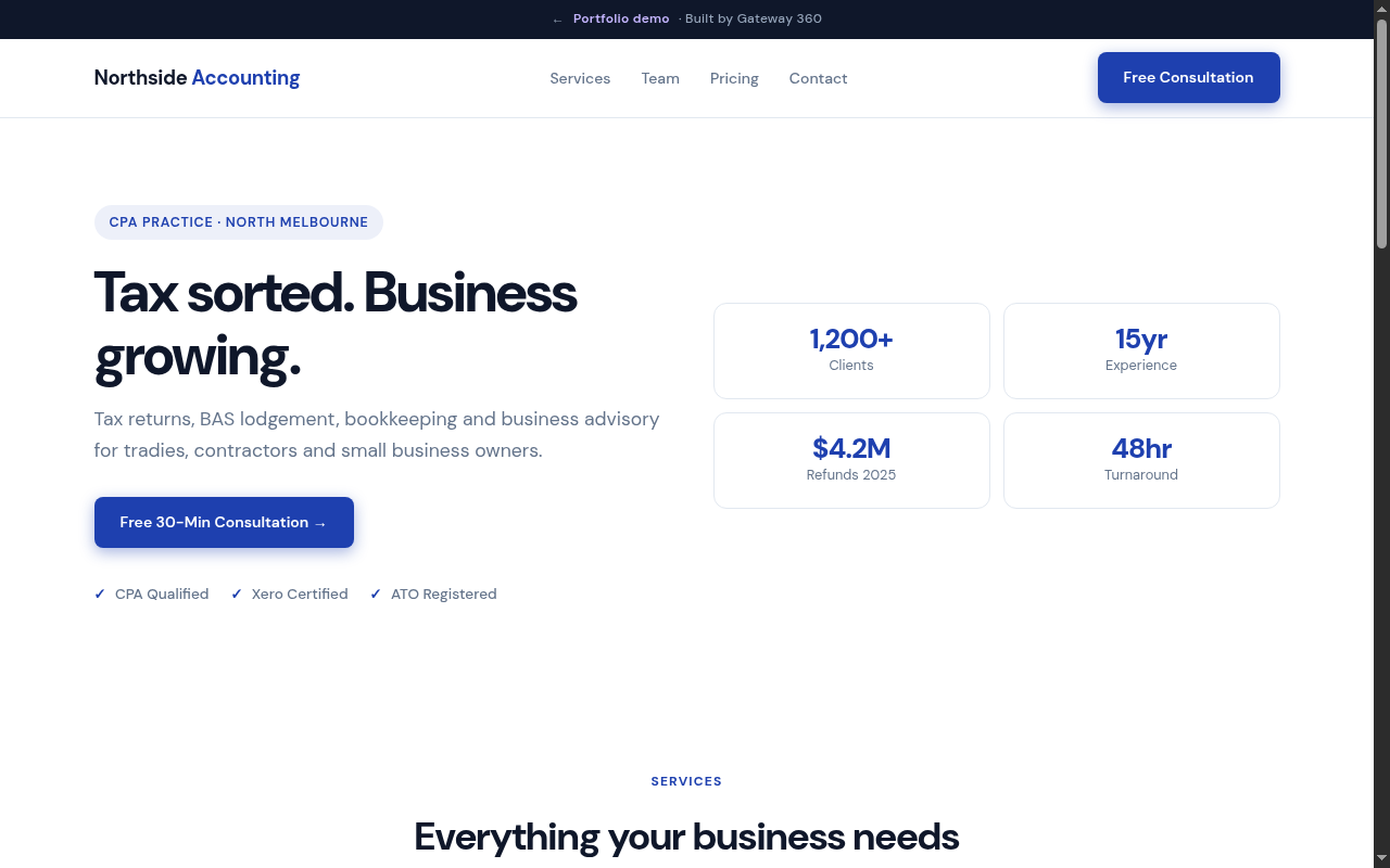 Northside Accounting website preview